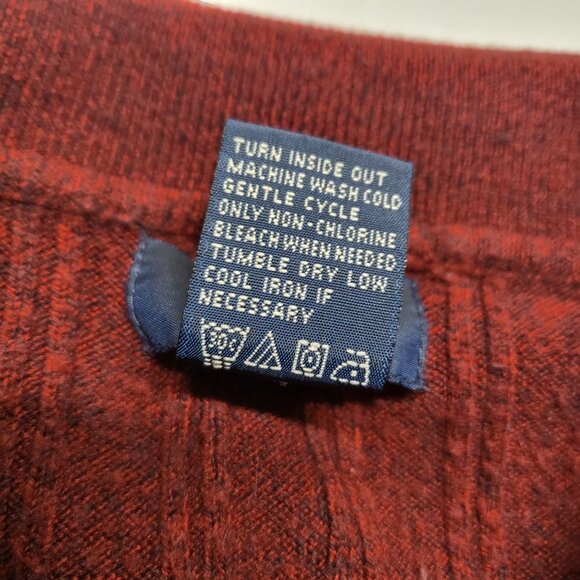 Vintage Dockers Mens Sweater Polo 3XLT Cable Knit Long Sleeve Collar Burgandy - Picture 5 of 12